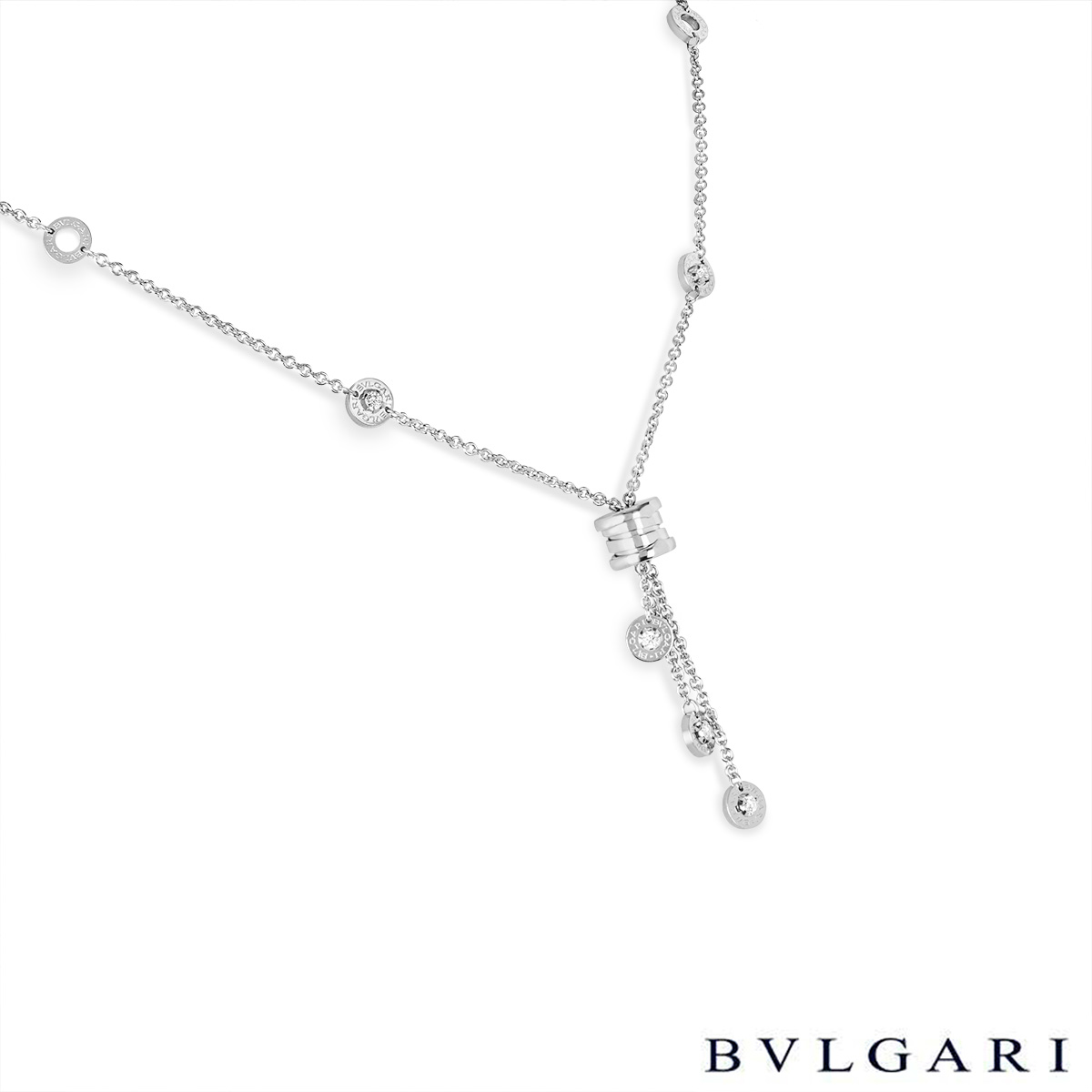 Bvlgari White Gold Diamond B.Zero1 Necklace | Rich Diamonds